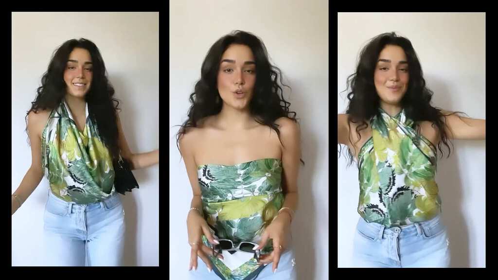 ¡Súper práctico! Ale Capetillo muestra 3 formas de usar un pañuelo como blusa