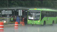 Avance del Metro es lento tras fuertes lluvia...