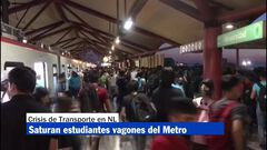 Estudiantes saturan vagones del metro en Nuev...